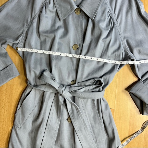 Everlane NWT The Gathered Drape Trench Coat Slate Grey XL Preppy Fall Warm - Picture 14 of 15